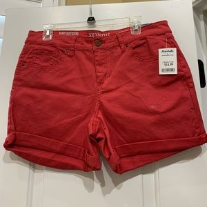 NWT Women’s red boyfriend shorts with 5 inch inseam and pockets
